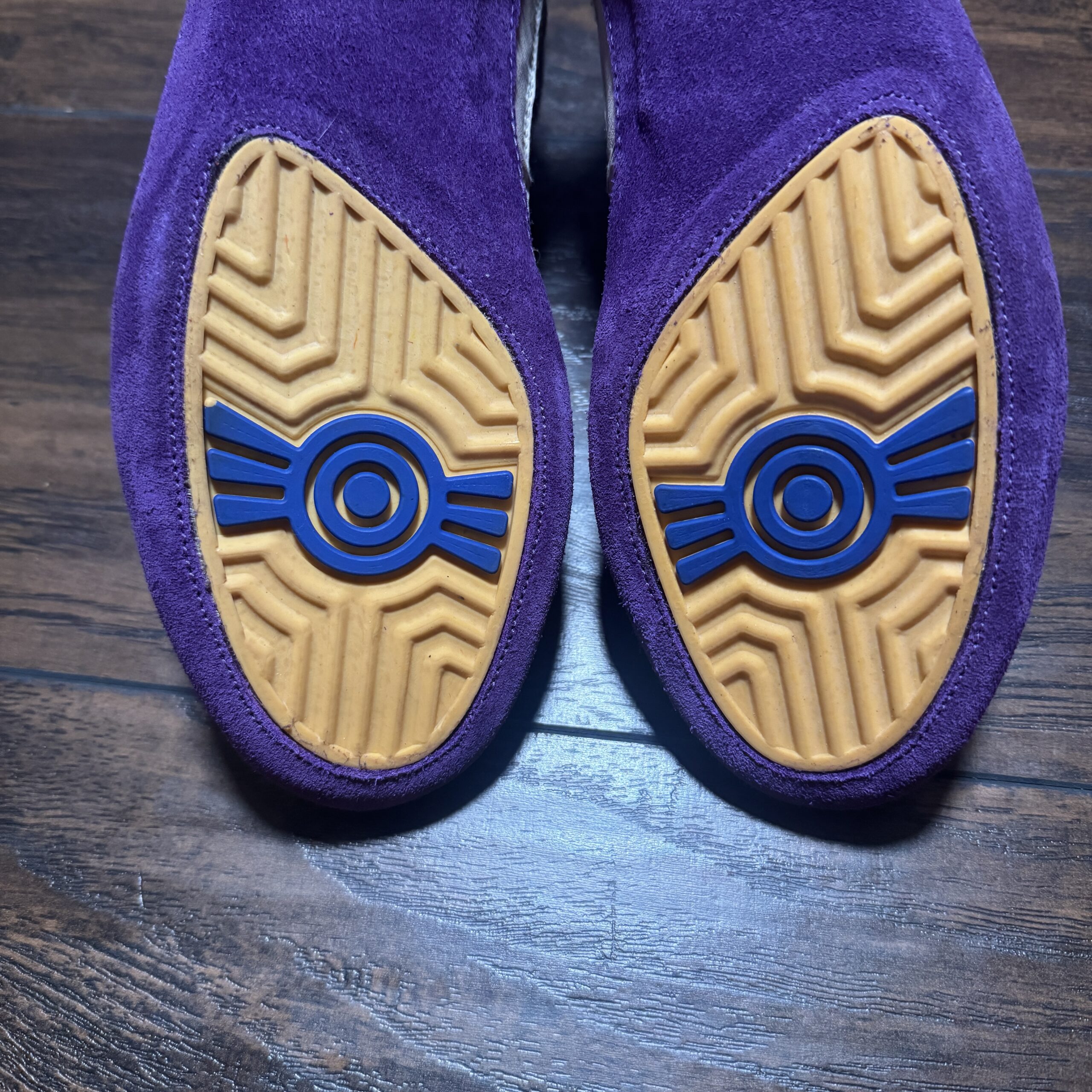 Adidas Purple and Yellow German Elite International Wrestling Shoes - Image 6