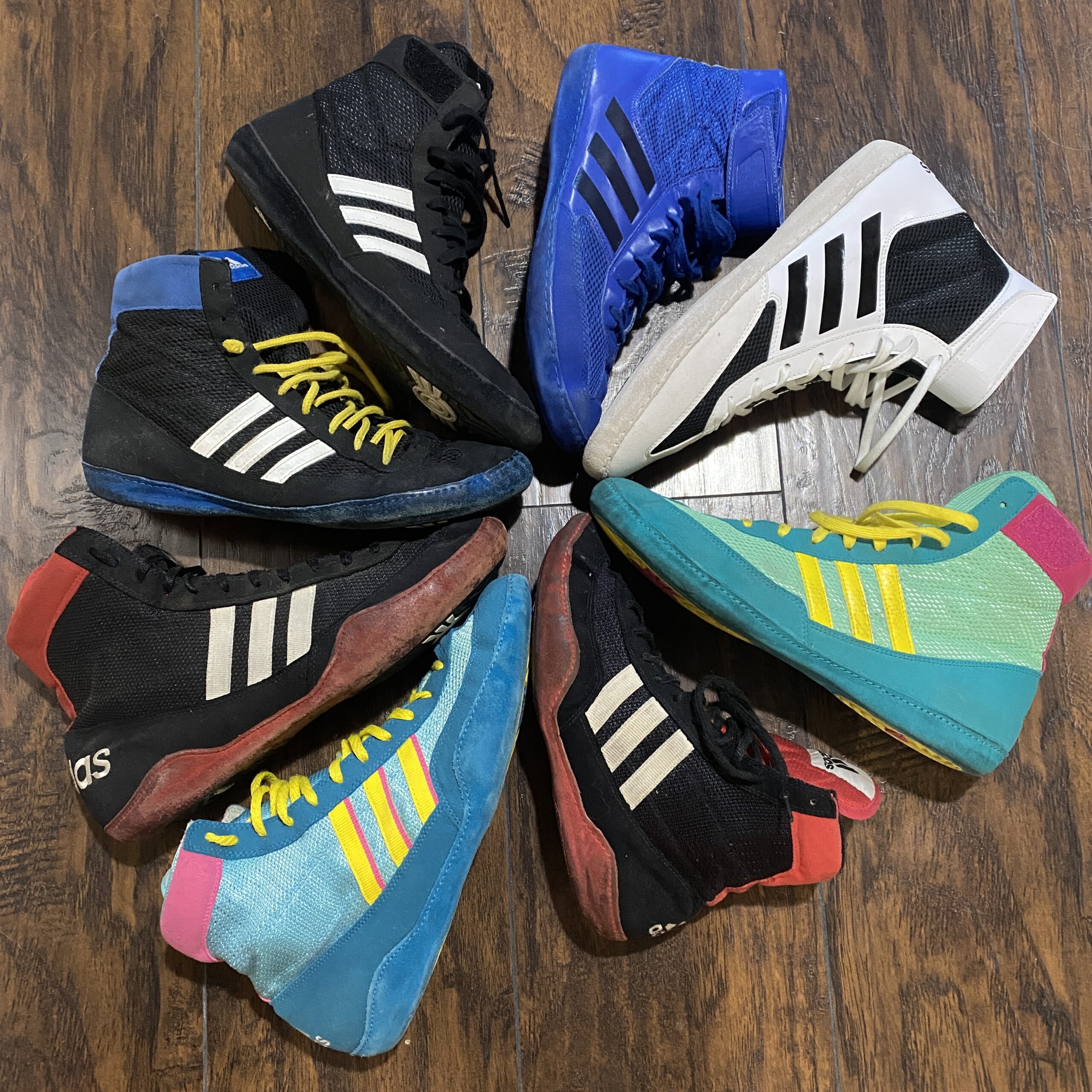 adidas combat speed wrestling shoes 8 models pictured