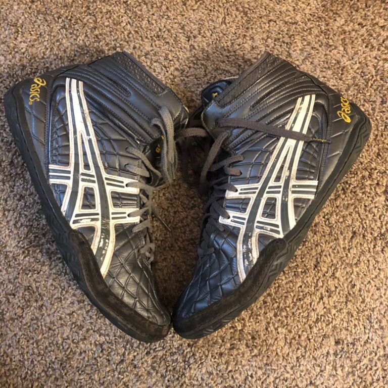 Asics Black and Gold Cael V3.0 Wrestling Shoe