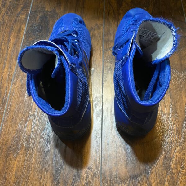 Adidas Blue and Black Combat Speed 5 Wrestling Shoes - Image 4