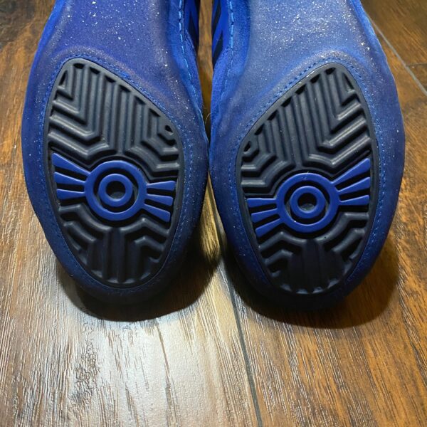 Adidas Blue and Black Combat Speed 5 Wrestling Shoes - Image 6