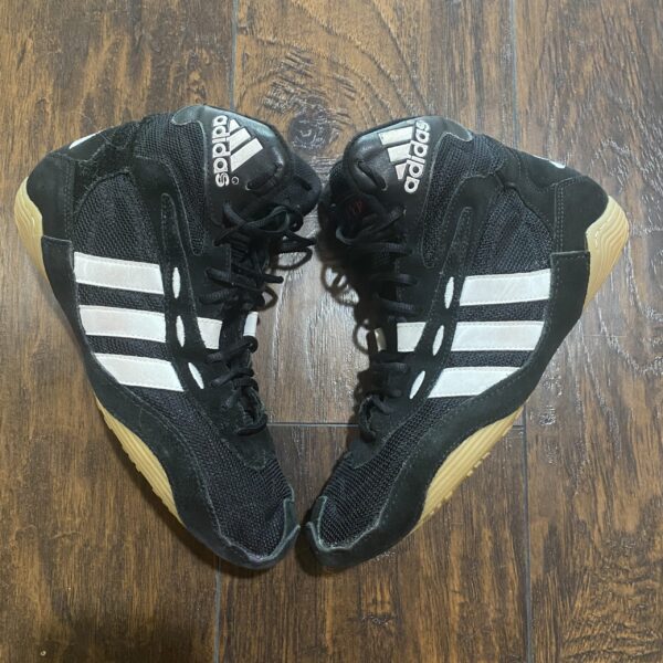 black and white adidas tyrint wrestling shoes