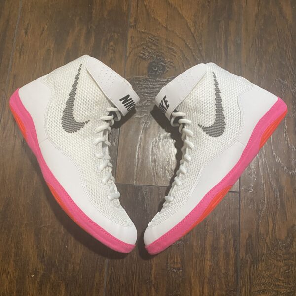 white pink black and red nike olympic edition tokyo inflict wrestling shoes