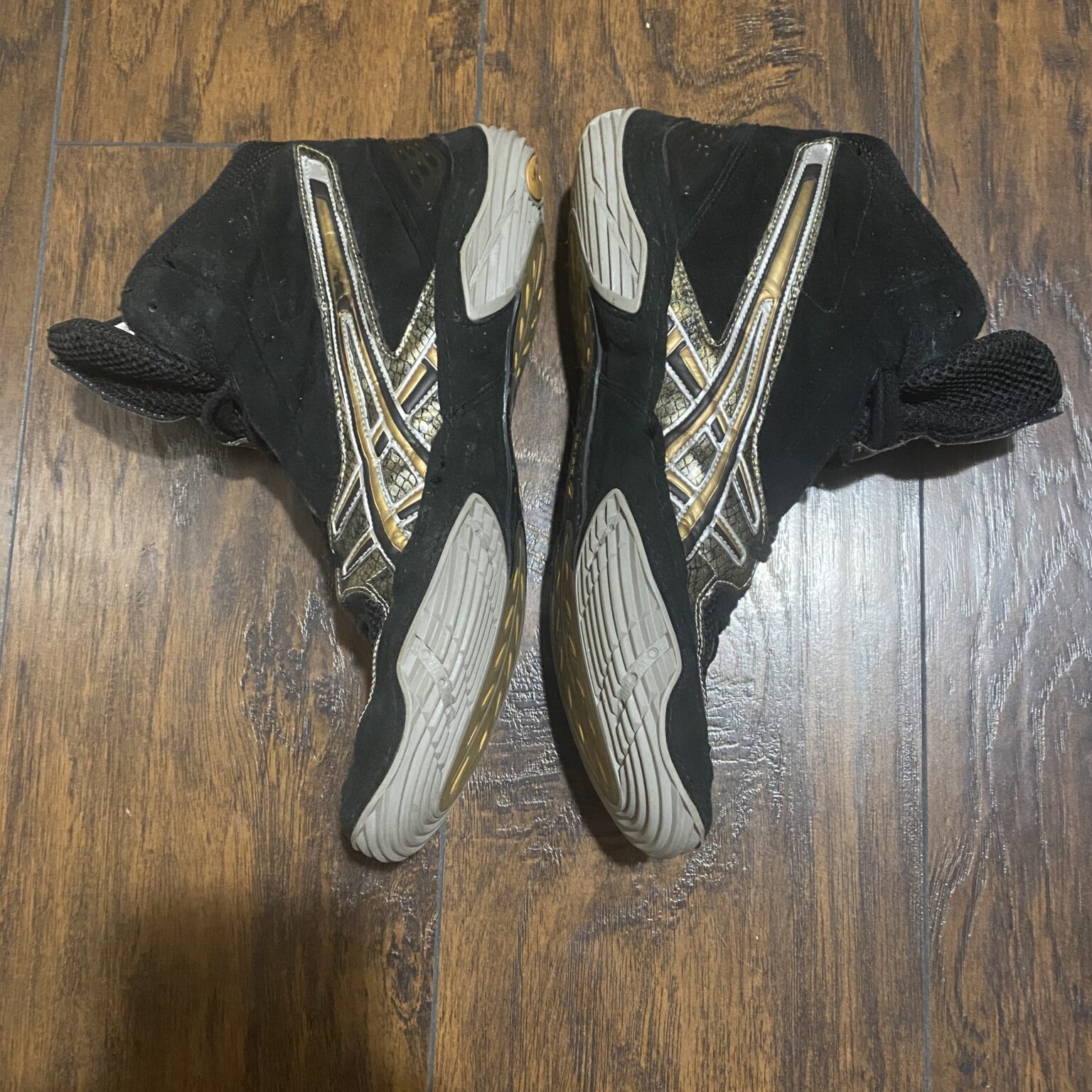 Asics Black and Gold Cael V3.0 Wrestling Shoe