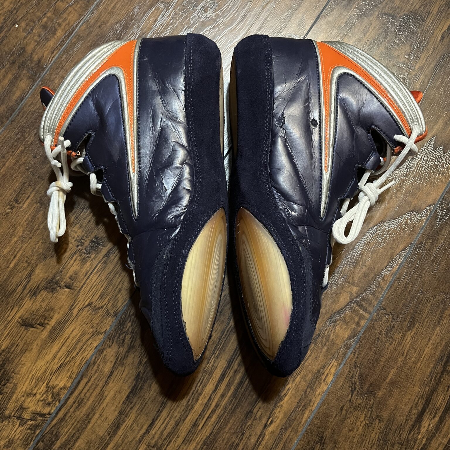 Nike Blue, Silver and Orange Illinois Original Kolat Wrestling Shoes