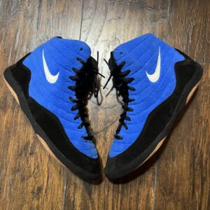 custom made nike og blue inflict 3 wrestling shoes