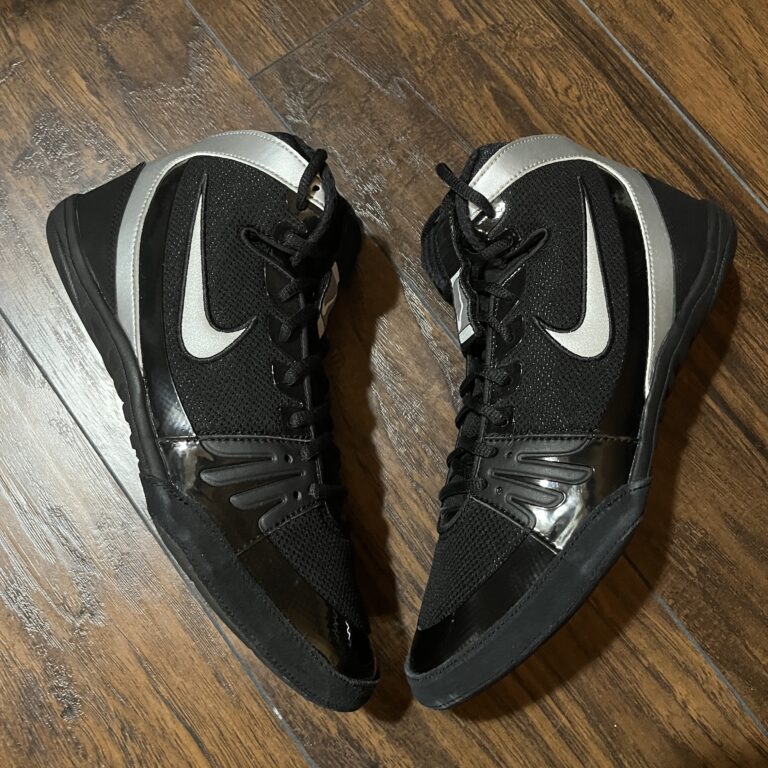 Nike Freeks Black, Silver & White Nike Freek Wrestling Shoes