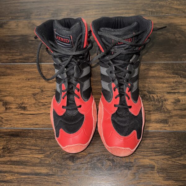 Adidas Black, Red, and White Akrid Wrestling Shoes - Image 2