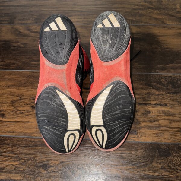 Adidas Black, Red, and White Akrid Wrestling Shoes - Image 6