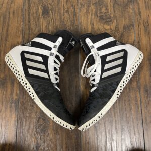 black and white adidas flying impact wrestling shoes