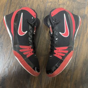 red black and white nike freek wrestling shoes