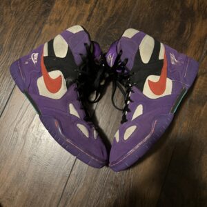 Purple Red Black White and Green Nike Air Reversal Wrestling Shoes
