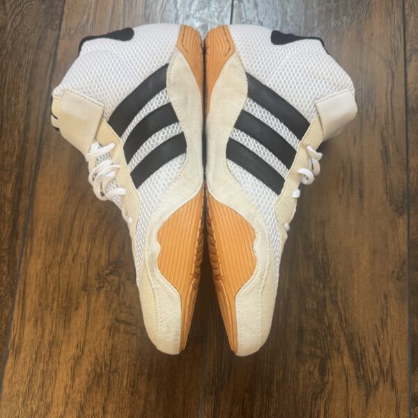 Adidas White and Black Mathog Wrestling Shoes - Image 5