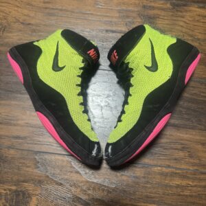 nike lime green, pink and black rio olympic edition inflict wrestling shoes