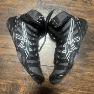 Asics Black and White Omniflex Pursuit Wrestling Shoes
