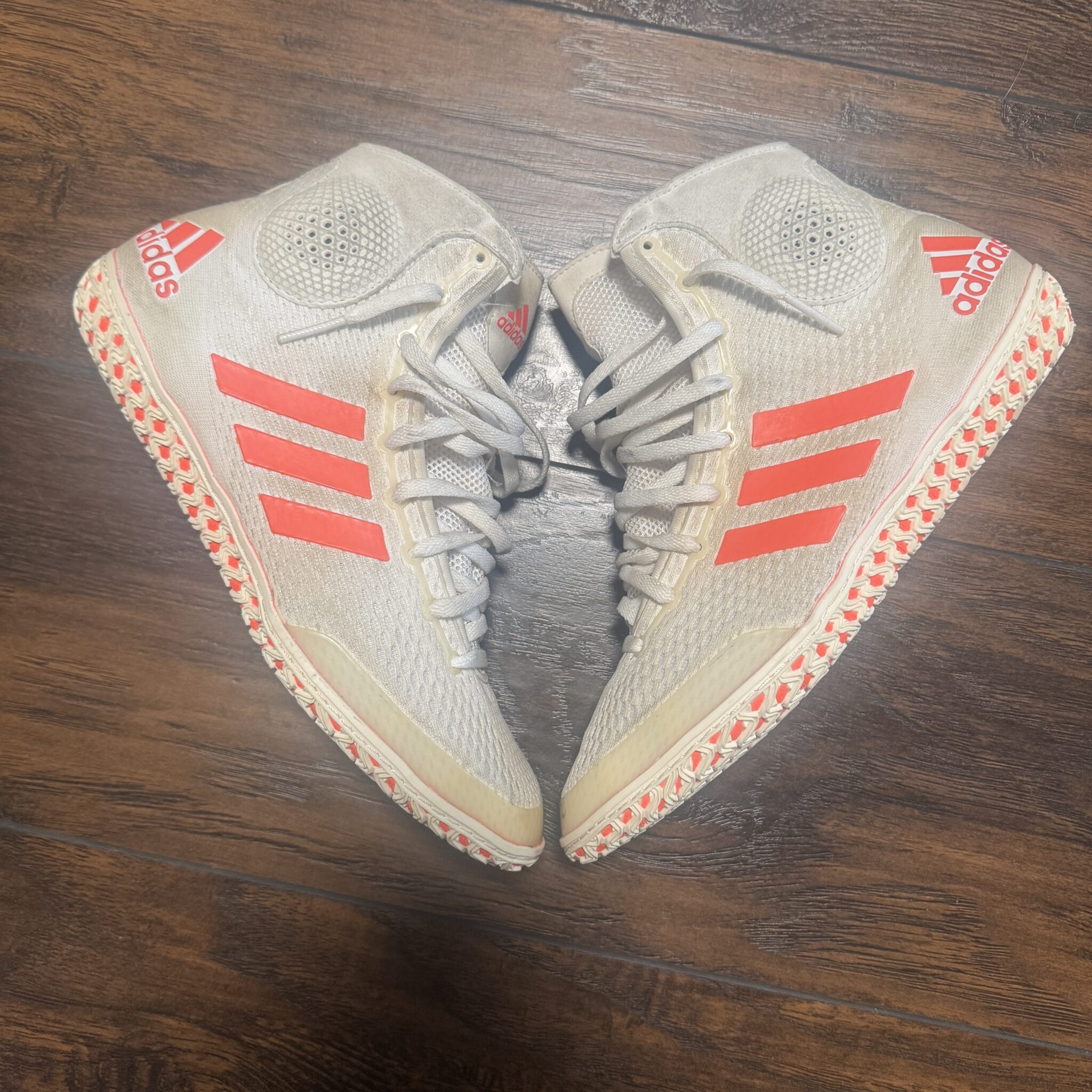 adidas red and white rio olympic tech fall wrestling shoes